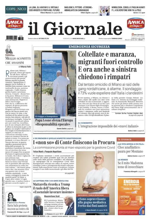 Emergenza sicurezza, il Papa a Lampedusa, in cantiere l’esposto contro Conte