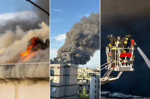 Vasto incendio in un deposito Bartolini di Milano, esplosioni e fumo