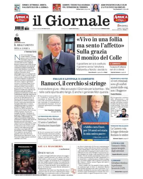 Colloquio con Roggero, intervista a Salvini, il cordoglio per il direttore Feltri
