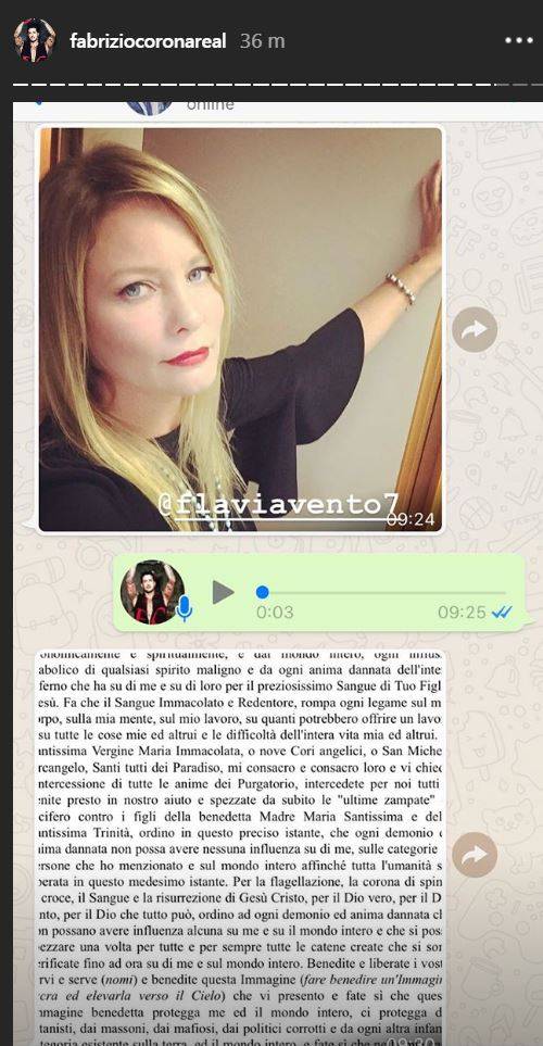 Gf Vip, il messaggio misterioso di Corona. E spunta una foto di Flavia Vento