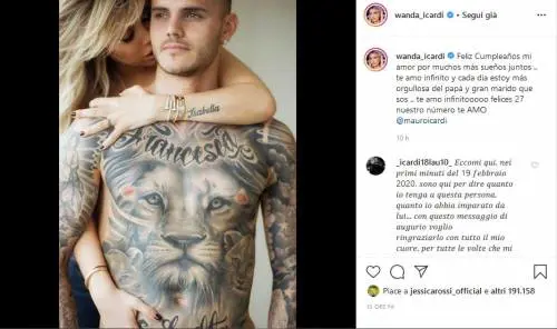 Wanda Nara, auguri hot per i 27 anni di Icardi: "Spero di vivere altri sogni insieme"