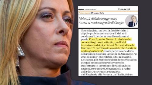 “Ha il mito di picchiatori e terrorismo”. Repubblica choc su Meloni