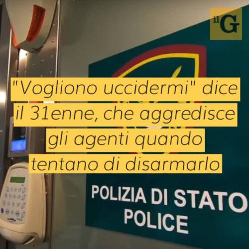 In aeroporto con un tubo di ferro lungo un metro e mezzo: nigeriano attacca agenti