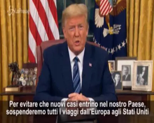 Coronavirus, Trump: "Stop voli dall'Europa per 30 giorni"