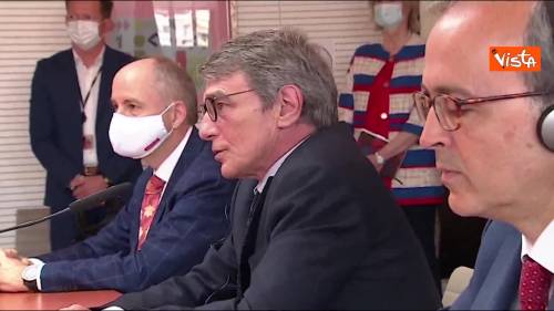 Recovery Fund, Sassoli incontra Merkel in videoconferenza, le immagini