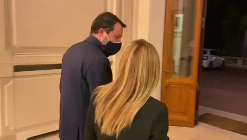 Giorgia Meloni, Antonio Tajani e Matteo Salvini al Quirinale