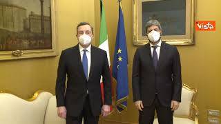 Draghi e l'incontro con il presidente Fico a Montecitorio