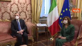 Draghi e l'incontro con la presidente del Senato Casellati