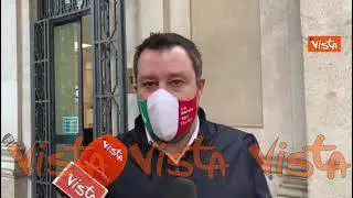 Salvini con mascherina 'La parola agli italiani': "Aspettiamo di sentire cosa ci dirà Draghi"
