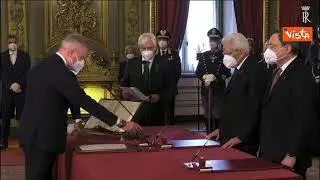 Lorenzo Guerini giura come ministro della Difesa per la seconda volta