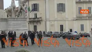 Il premier Draghi lascia il Quirinale dopo il giuramento del suo Governo
