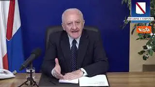 De Luca: "Ormai Campania in zona rossa, situazione ospedali pesante"