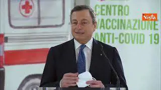 Covid, Draghi: "Prima volta in un sito vaccinale, visita bella in luogo di speranza"