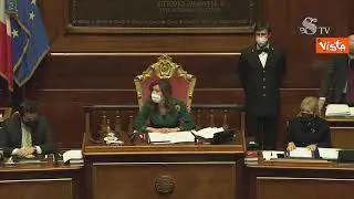 Casellati, tre anni fa eletta prima donna a presiedere il Senato, l'applauso di Palazzo Madama