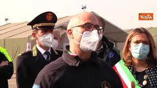 Curcio all'hub Trenno: "Integrazione Difesa e civili per vaccini in un ambiente sicuro"