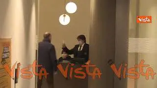 Enrico Letta arriva al Nazareno per la riunione della segreteria Pd