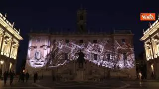 Natale di Roma, il video mapping al Palazzo Senatorio in Piazza del Campidoglio