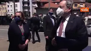 Draghi arriva al Porto Social Summit, l'accoglienza in italiano: "Benvenuto"