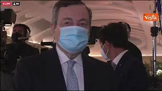 Mattarella e Draghi alla riunione straordinaria della Corte Costituzionale, le immagini