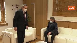 Sassoli incontra Draghi a Bruxelles: "Come stai?" E il premier: "Sto. Poi ti racconto meglio..."
