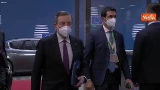 Draghi arriva al Consiglio europeo per la seconda giornata del vertice