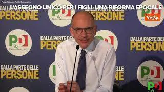 Letta: "Assegno Unico andrà rafforzato, non ci rassegniamo a inverno demografico"
