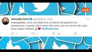 Morte Raffaella Carrà, i messaggi su Twitter dalla Pausini a Vasco