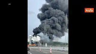 Esplosione a Leverkusen, enorme colonna di fumo da parco chimico Bayer