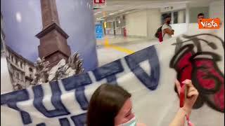La campionessa di boxe Irma Testa accolta a Fiumicino al suo rientro da Tokyo
