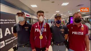 Tokyo2020, la medaglia d'oro nella marcia Stano rientra a Fiumicino