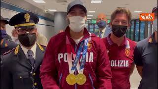 Jacobs accolto a Fiumicino dai colleghi della polizia