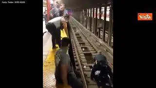 Poliziotto salva uomo caduto sui binari della metropolitana a New York