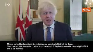 SOTTOTITOLI Johnson: "Si conclude missione Uk in Afghanistan"