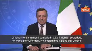 Draghi: "Pronti a triplicare impegno, doneremo 45mln dosi entro fine anno"