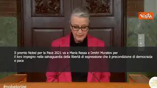 SOTTOTITOLI Il Premio Nobel per la Pace a due giornalisti, l'annuncio