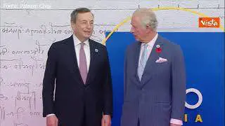Il presidente del Consiglio Draghi accoglie il Principe Carlo per il G20