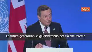 SOTTOTITOLI Cop26, Draghi: "Ascoltare i giovani, ma soprattutto imparare da loro"