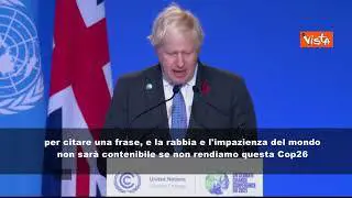 SOTTOTITOLI Johnson apre la Cop26 citando Greta Thunberg: "Promesse non siano bla bla bla"
