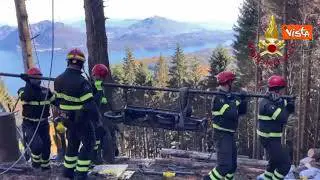 Tragedia Mottarone, i Vigili del fuoco recuperano i resti della cabina