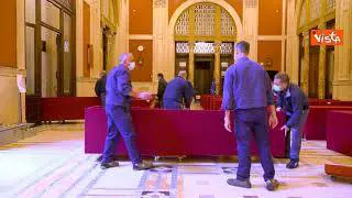 Riapre il Transatlantico della Camera dopo oltre un anno di chiusura per l'emergenza Covid