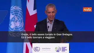 SOTTOTITOLI Obama alla Cop26 accolto da una standing ovation: "Sono un cittadino qualsiasi ora"