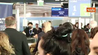Riprendono i voli per turismo verso gli Usa, le immagini da Fiumicino