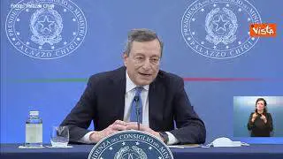 La conferenza stampa di Mario Draghi a Palazzo Chigi in 100 secondi
