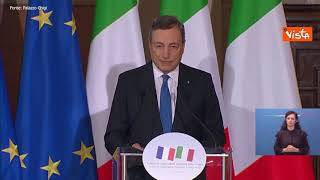 Draghi: "Italia e Francia condividono molto" e cita Mastroianni e Claudia Cardinale