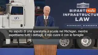 SOTTOTITOLI Sparatoria scuola Michigan, Biden: "Il mio cuore è con le famiglie"