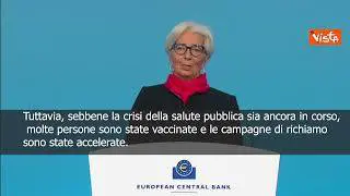 SOTTOTITOLI Lagarde: "Vaccini hanno limitato impatto della nuova ondata Covid su economia"