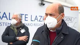 Zingaretti all'hub la Vela: "Un grazie agli operatori della Sanità. Andiamo a vaccinarci"