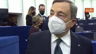 Draghi al Parlamento europeo per cerimonia di commemorazione per David Sassoli