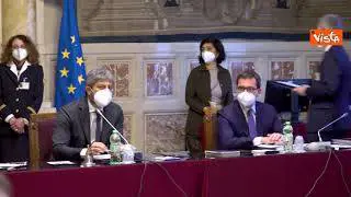 Quirinale, riunione congiunta delle presidenze di Camera e Senato prima del voto. Le immagini