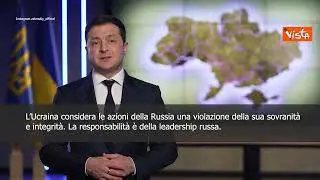 SOTTOTITOLI Zelensky: "Azioni Russia sono violazioni dell'integrità e della sovranità ucraina"